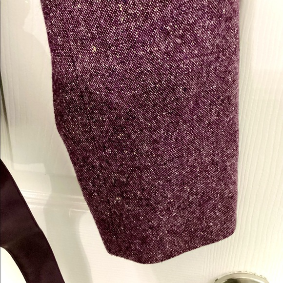 Petite Sophisticate Tweed Pants Suit W/ Leather Sash - Picture 11 of 16